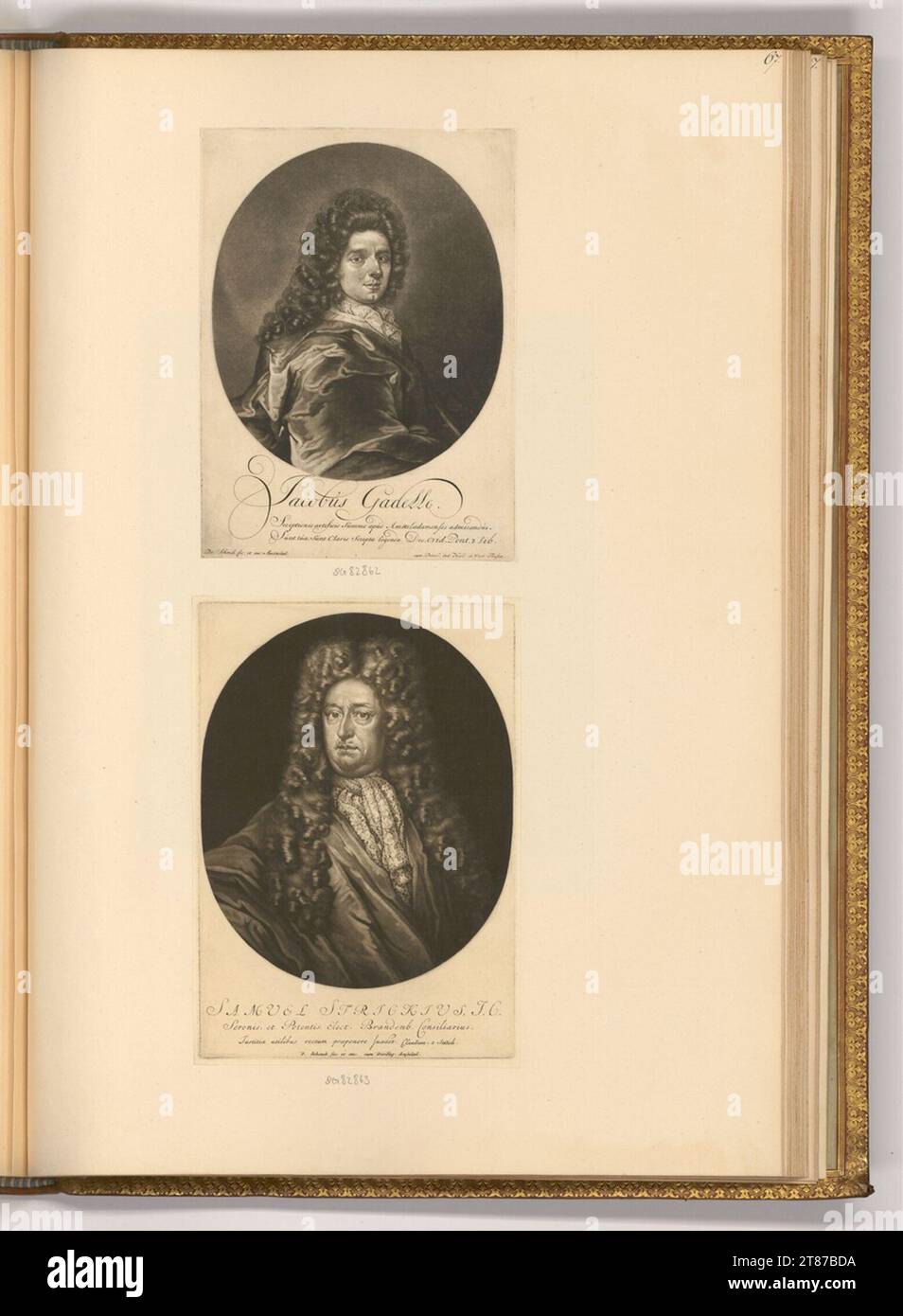 Pieter Schenk (incisore) ritratti Jacobus Gadelle; Samuel Stryk. Sci 1680-1711 , 1680/1711 Foto Stock