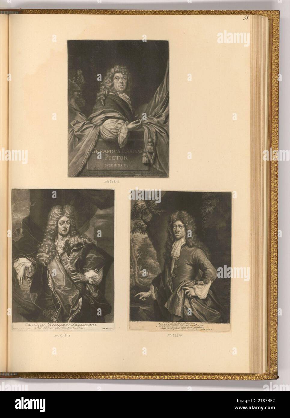 Pieter Schenk (incisore) Portraits Gerard de Lairesse; Artists Portraits. Sci 1680-1711 , 1680/1711 Foto Stock