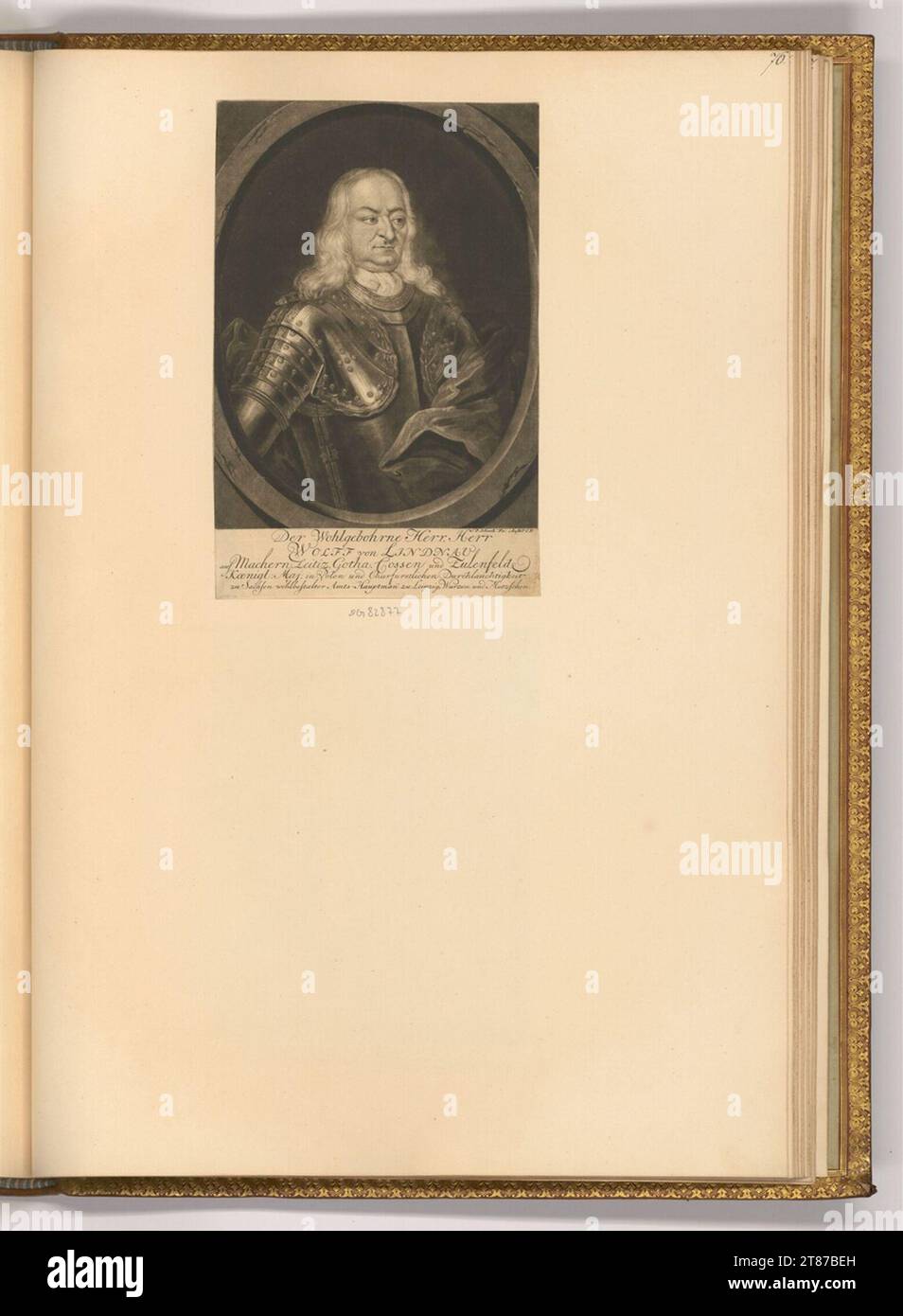 Pieter Schenk (incisore) Ritratto Wolf von Lindenau, nobile proprietario di cavalieri. Sci 1676-1711 , 1676/1711 Foto Stock