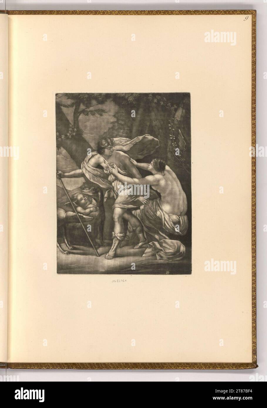 Pieter Schenk (incisore) Venere e Adone. Sci 1676-1711 , 1676/1711 Foto Stock