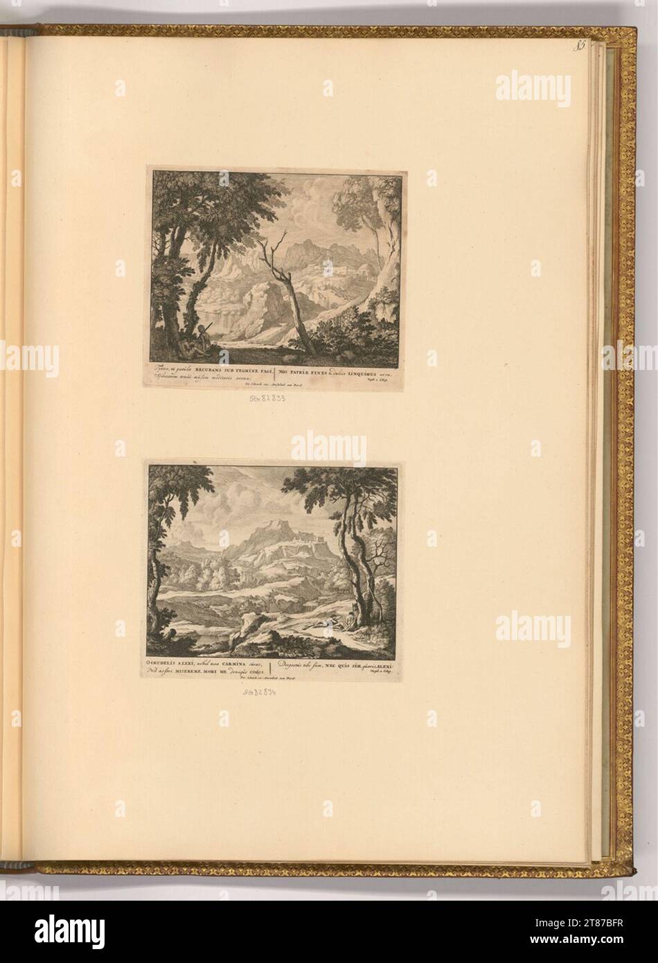 Pieter Schenk (incisore) paesaggi con illustrazioni a Virgilio. Sci 1676-1711 , 1676/1711 Foto Stock