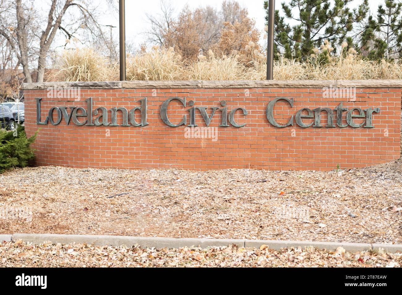 Indicazioni per il centro amministrativo di Loveland Colorado Foto Stock