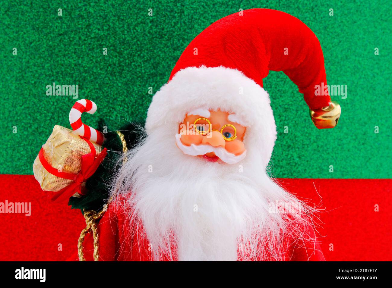 Babbo Natale con la borsa regalo Foto Stock