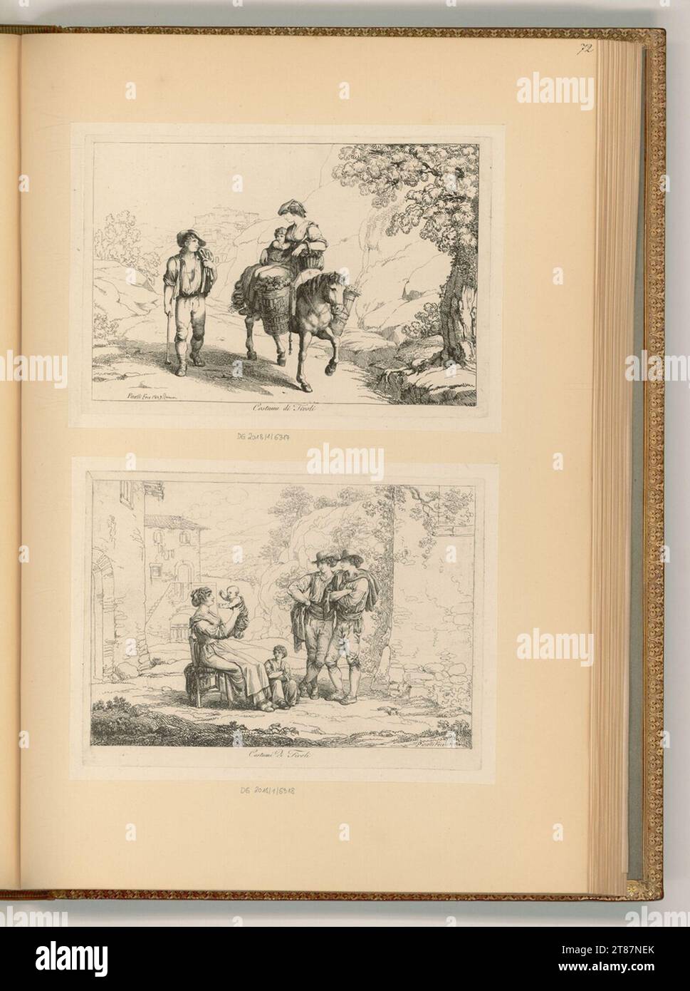 Bartolomeo Pinelli (Ausführende r Künstler in) costumi e costumi italiani in un ambiente caratteristico. incisione 1809 , 1809 Foto Stock
