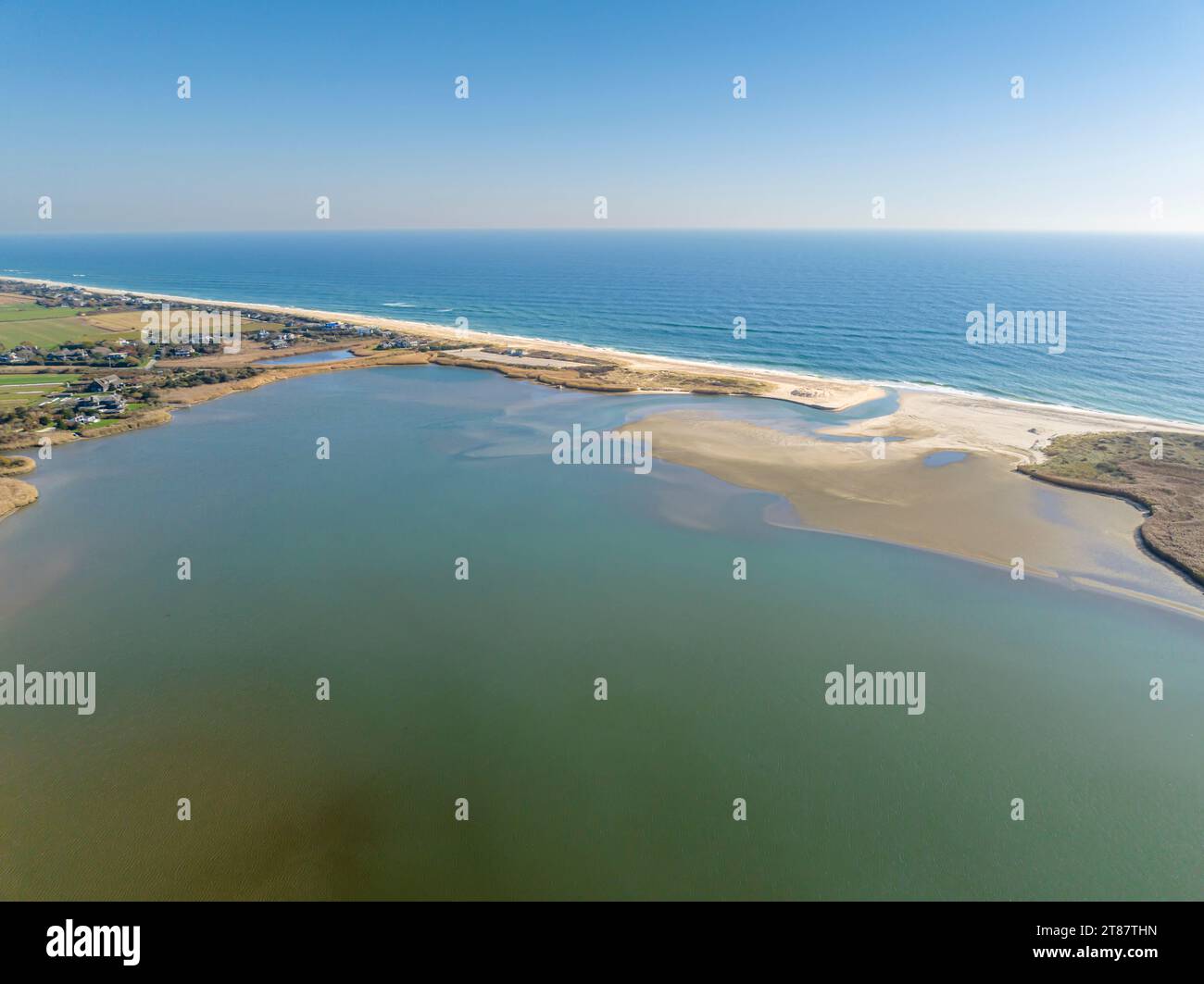 veduta aerea del taglio presso la spiaggia principale di sagg Foto Stock