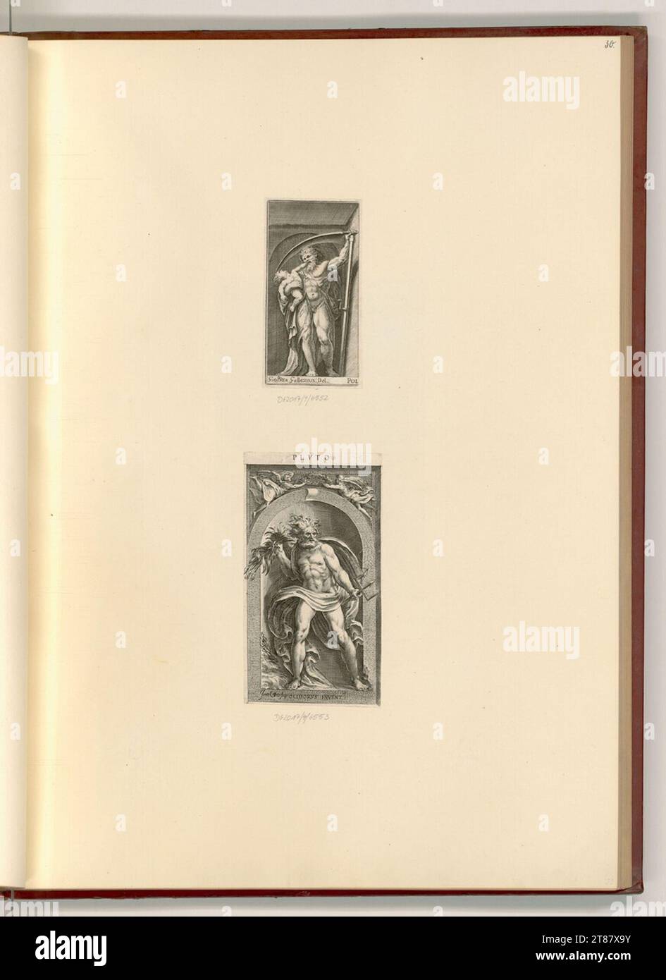 Unbestimmt (incisore) Kronos; Plutone. Incisione rame, incisione 1520-1650 , 1520/1650 Foto Stock