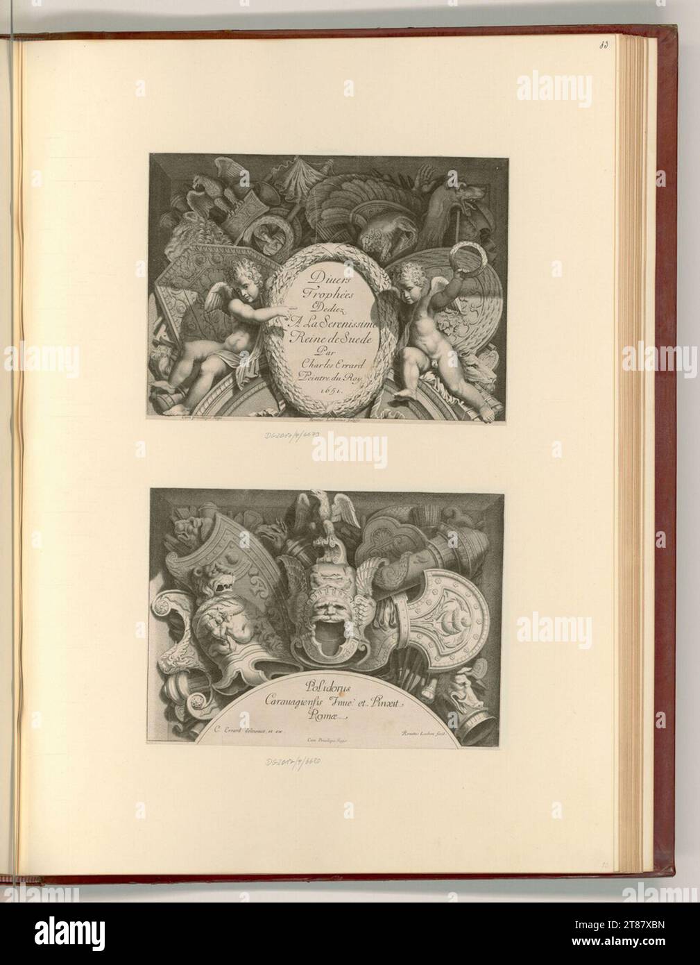 René Lochon (incisore) Titleblatt, Divers Trophées. Stampa in rame 1651 , 1651 Foto Stock