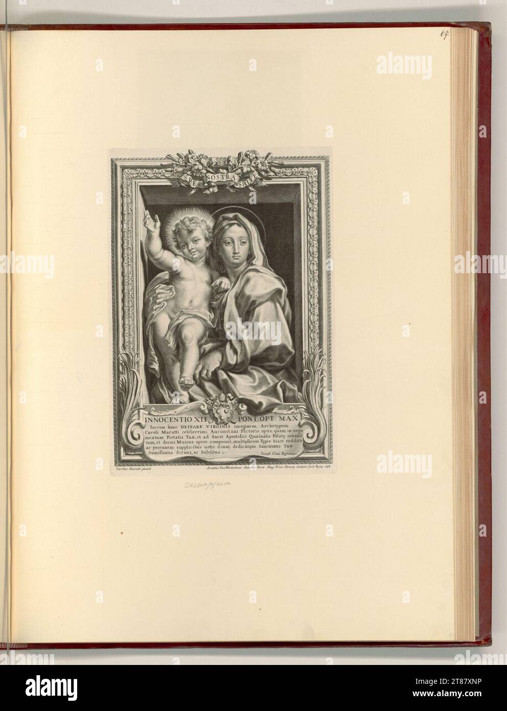 Arnold van Westerhout (incisore) Maria con bambino. Stampa in rame 1698 , 1698 Foto Stock