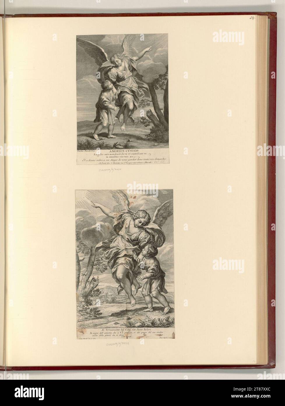 Unbestimmt (incisore) l'angelo custode conduce un bambino. Incisione rame, incisione 1640-1750 , 1640/1750 Foto Stock