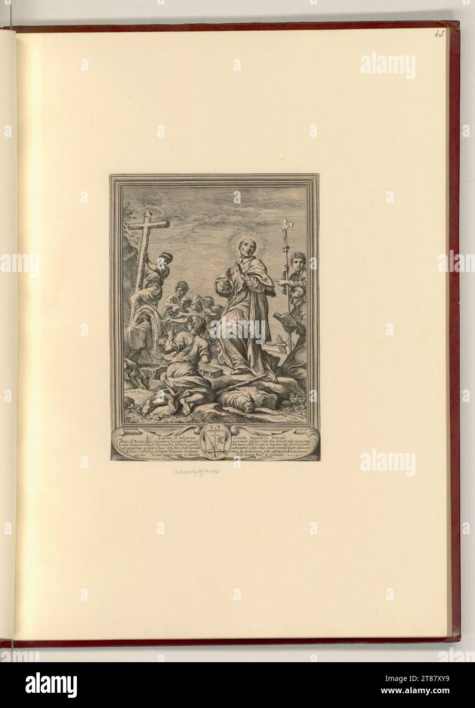 Non stimate (incisore) St Turibio, Arcivescovo di Lima, causa un miracolo. incisione 1640-1750 , 1640/1750 Foto Stock