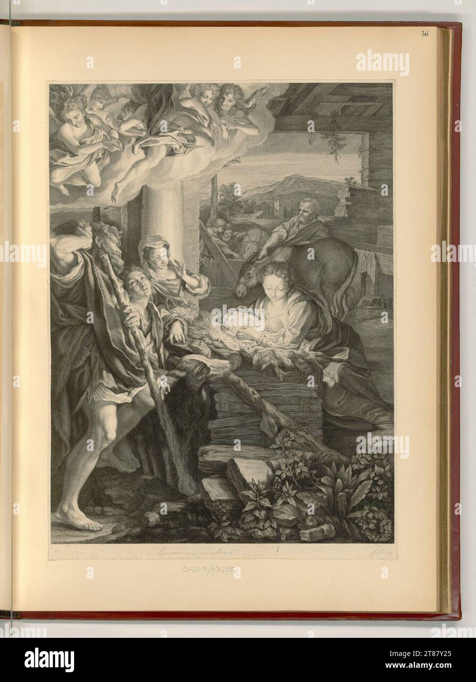 Pierre Louis Surugue le fils (incisore) la notte Santa. Incisione rame, incisione 1757 , 1757 Foto Stock