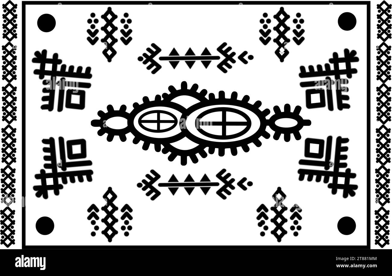 Simbolo berbero, Tifinagh, design berbero, cultura Amazigh , tatuaggio Amazigh.illustrazione vettoriale. Illustrazione Vettoriale