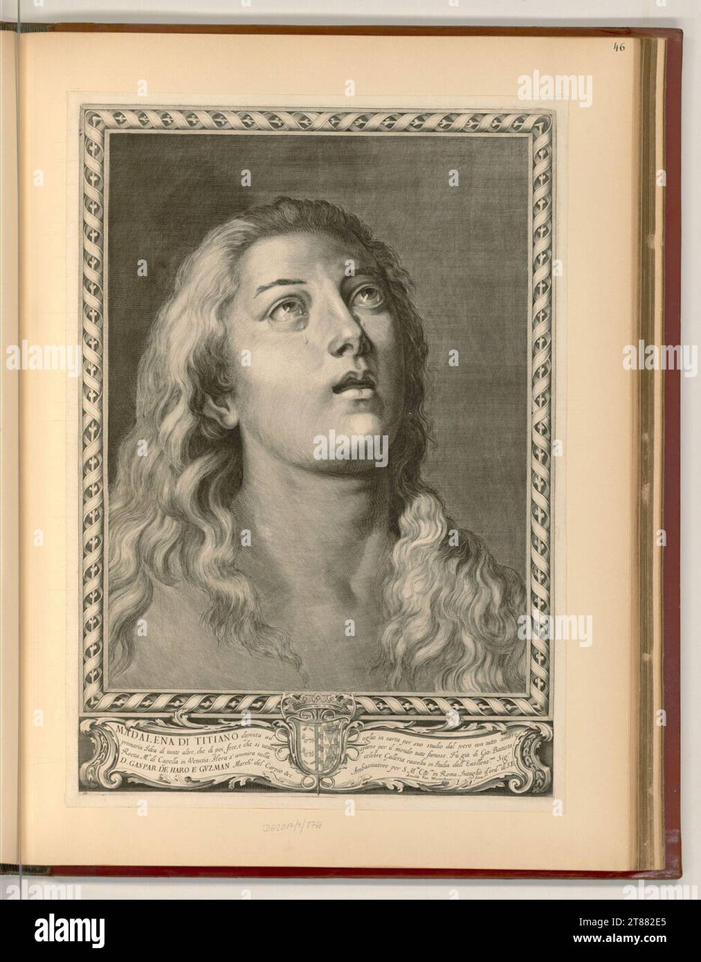 Arnold van Westerhout (incisore) Capo della perduta Maria Magdalena. Stampa in rame 1680-1720 , 1680/1720 Foto Stock