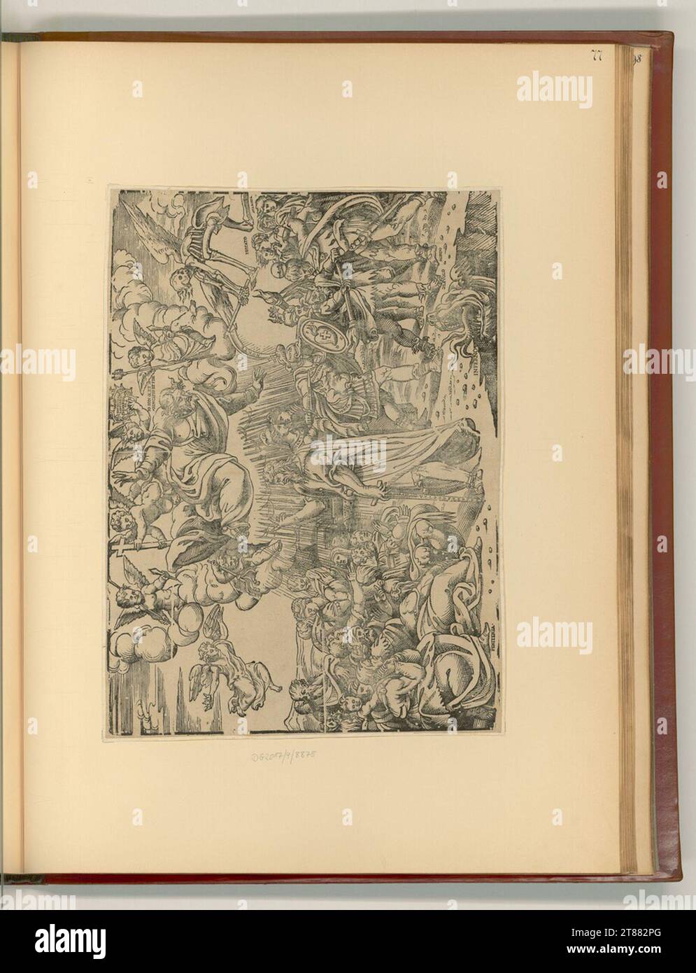 Unbestimmt (Formschneider in) Allegoria della diffusione della fede cattolica. Woodcut 1550-1690 , 1550/1690 Foto Stock