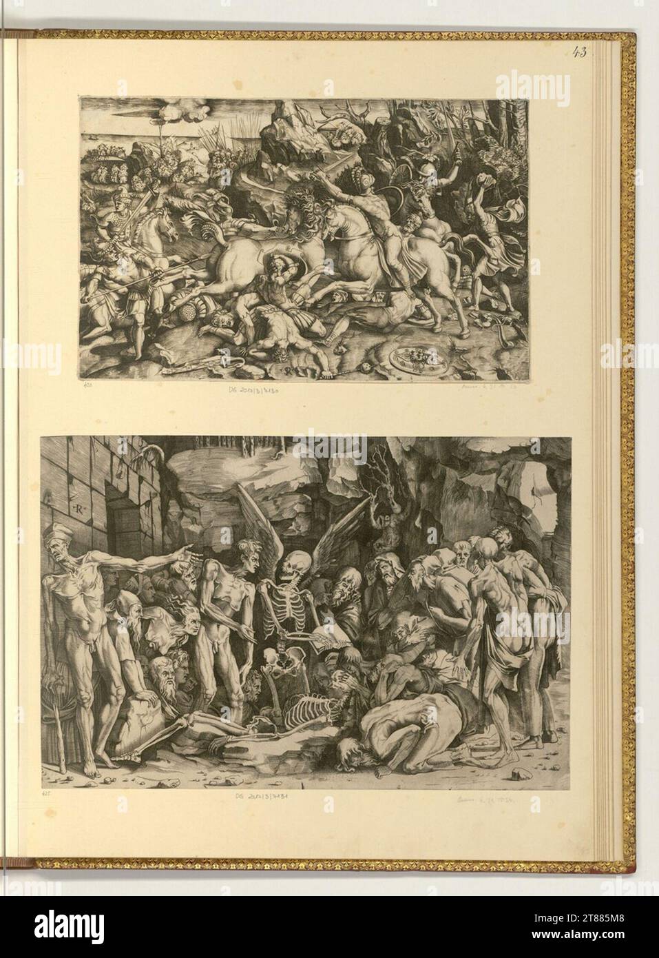 Marco dente (an der Entstehung Beteiligte r) albero; gli scheletri. Incisione rame, incisione 1505-1527 , 1505/1527 Foto Stock