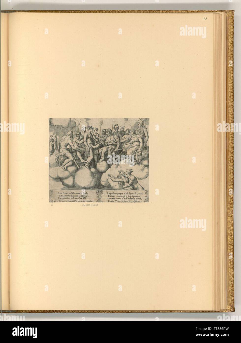 Maître au Dé (incisore) Venere e Amor portano la loro disputa su Giove e gli altri dei. Stampa in rame 1530-1535 , 1530/1535 Foto Stock