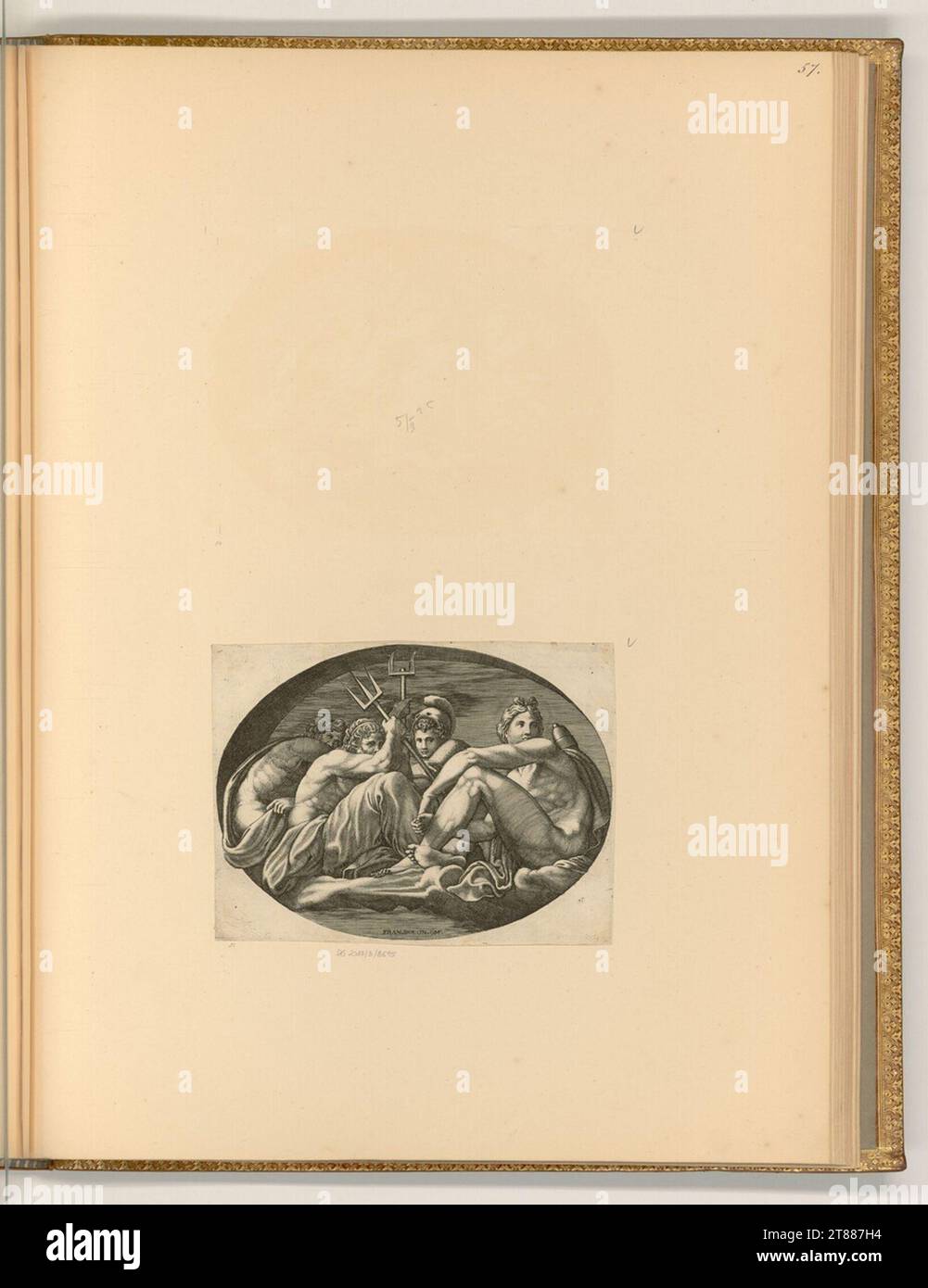 Giorgio Ghisi (incisore) antiche divinità in un ovale. Stampa in rame 1560-1570 , 1560/1570 Foto Stock