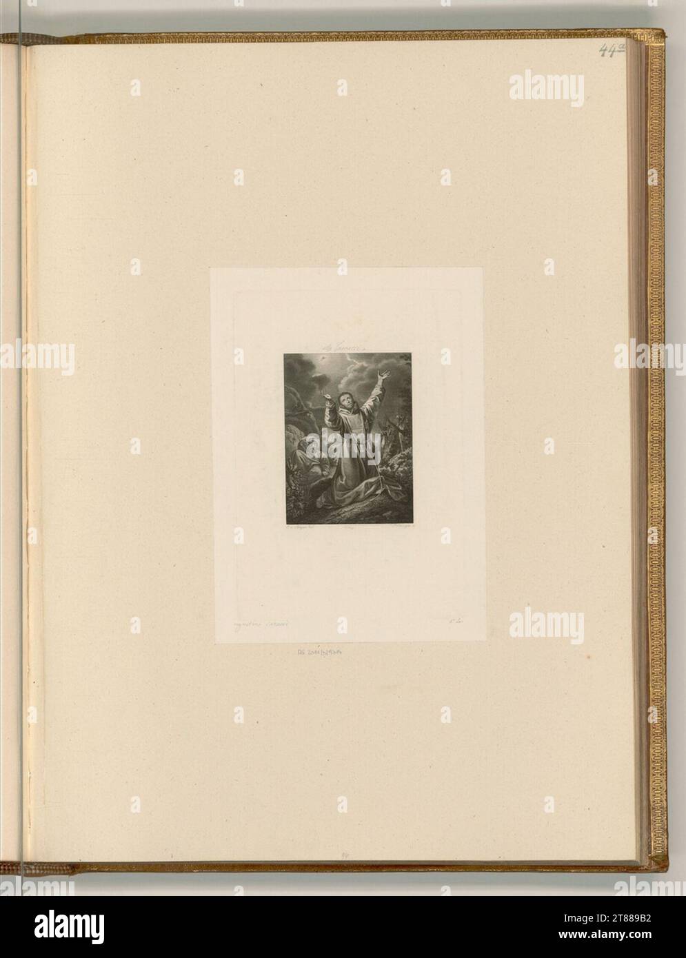 Unbestimmt (incisore) Francesco d'Assisi. incisione 19. Secolo, XIX secolo Foto Stock