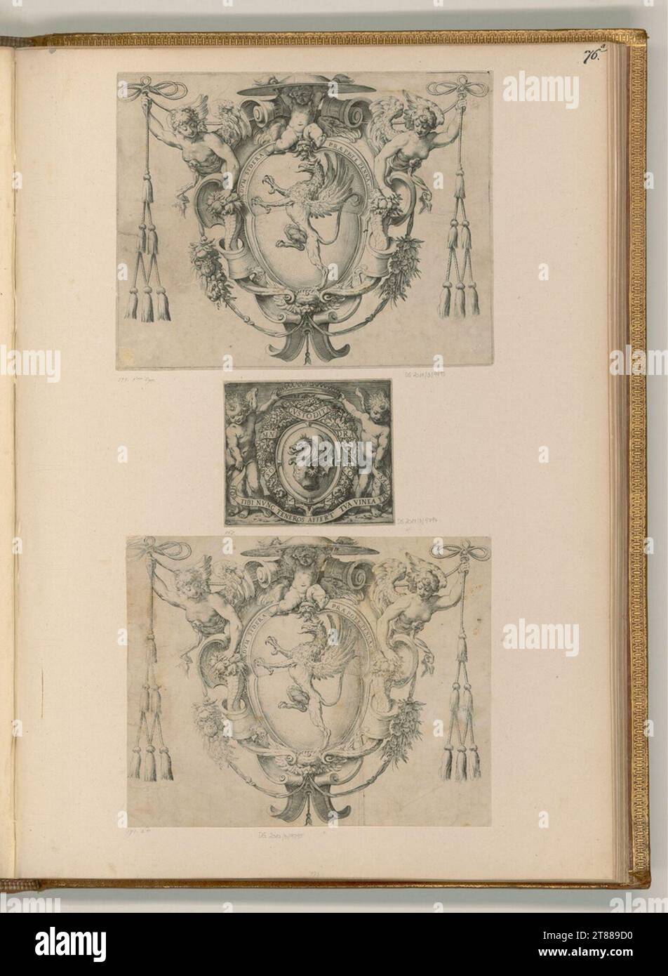 Agostino Carracci (incisore) stemma di un cardinale. Stampa in rame 1577-1602 , 1577/1602 Foto Stock