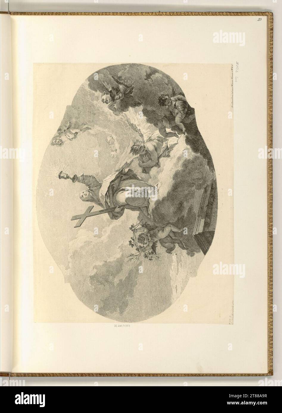 Francesco Bartolozzi (incisore) Trionfo della fede cattolica. Incisione, incisione del rame intorno al 1758 Foto Stock