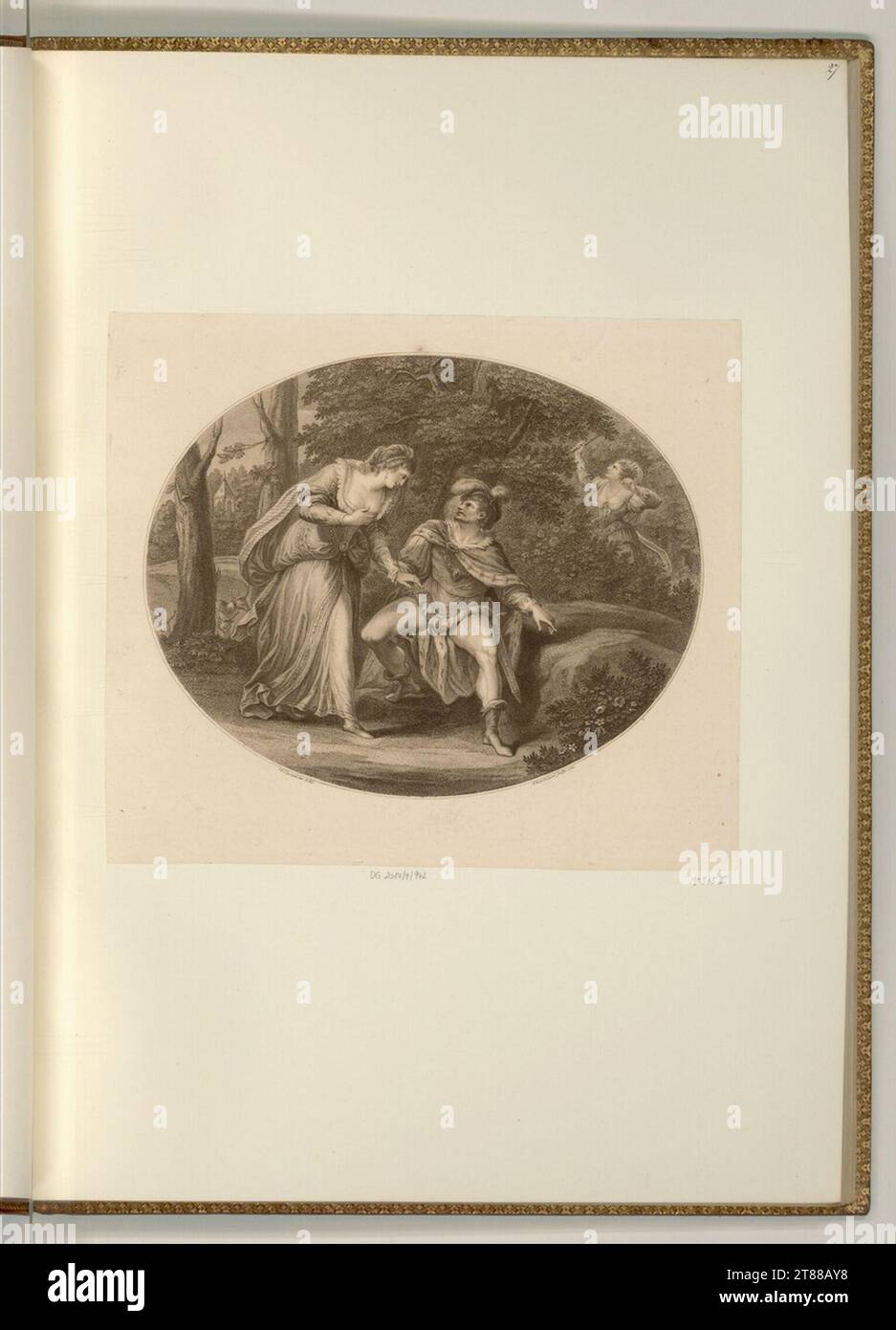 Francesco Bartolozzi (incisore) re Enrico II e Rosamund Clifford. Modalità Dotier, incisione 1785 , 1785 Foto Stock