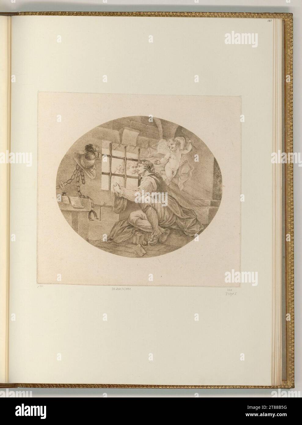 Francesco Bartolozzi (incisore) Lovelace in carcere. Puntuale 1788 , 1788 Foto Stock