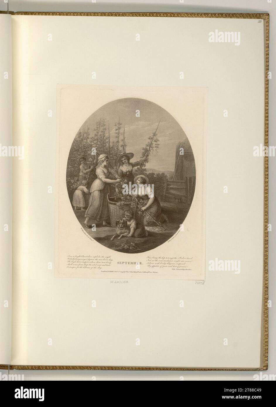 Francesco Bartolozzi (incisore) settembre. Modalità Dotier, incisione 1793 , 1793 Foto Stock