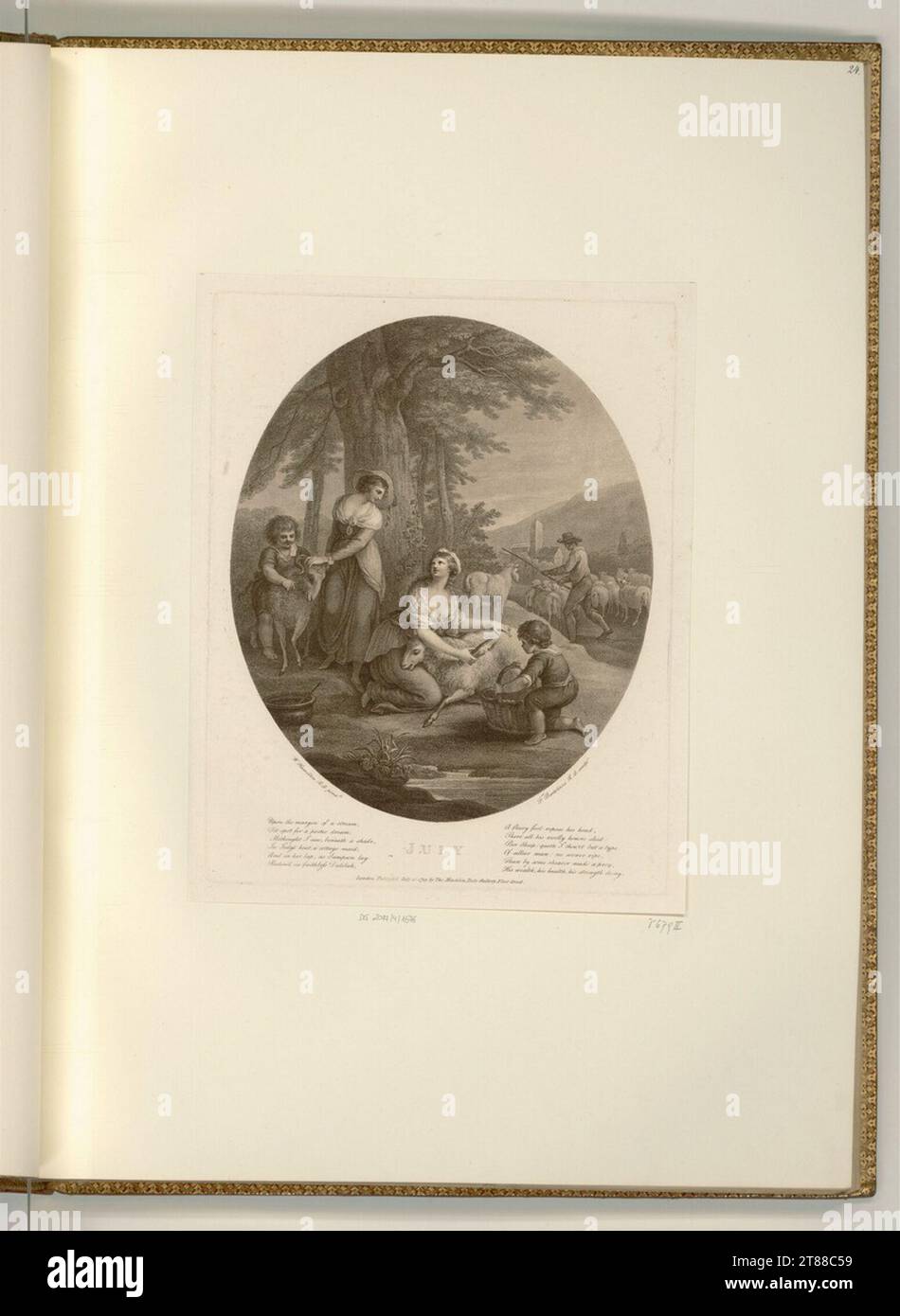 Francesco Bartolozzi (incisore) luglio. Modalità Dotier, incisione 1789 , 1789 Foto Stock