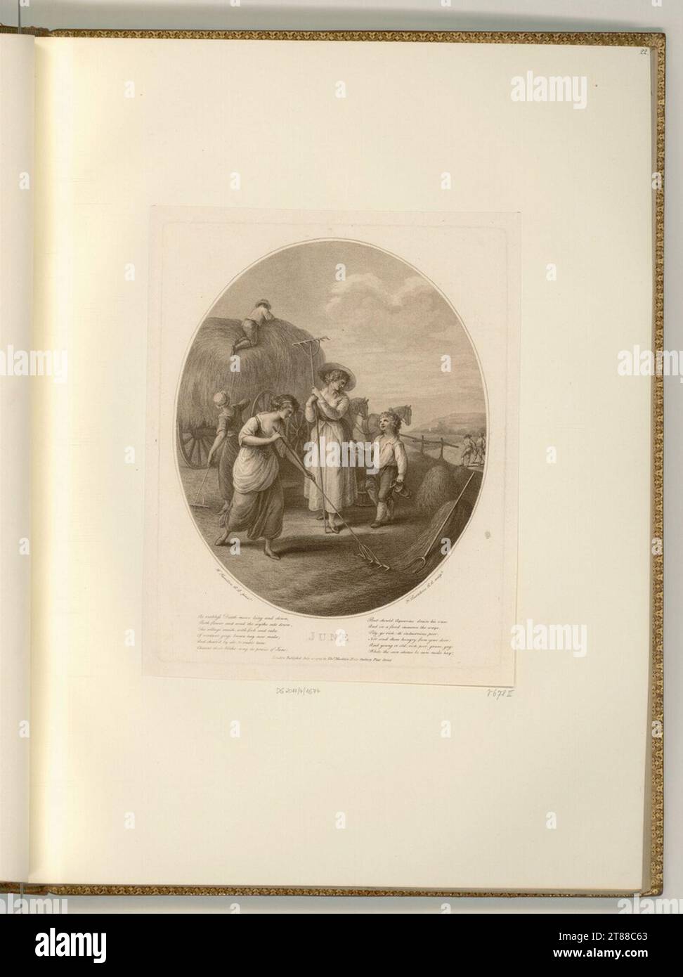 Francesco Bartolozzi (incisore) giugno. Modalità Dotier, incisione 1789 , 1789 Foto Stock