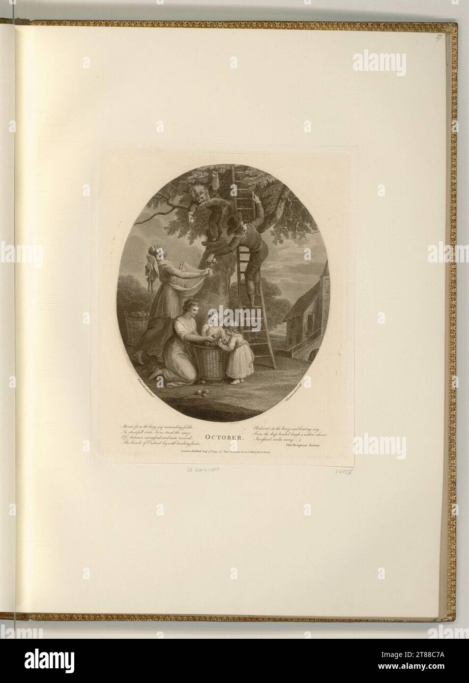 Francesco Bartolozzi (incisore) ottobre. Modalità Dotier, incisione 1793 , 1793 Foto Stock