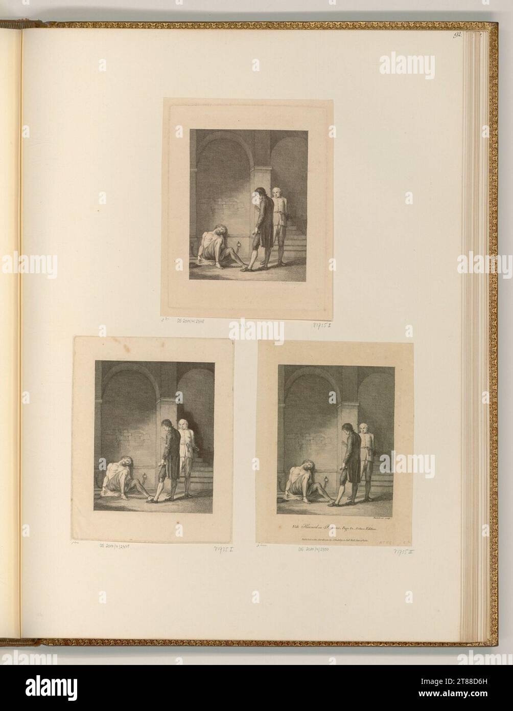 Francesco Bartolozzi (incisore) detenuto in carcere. incisione intorno al 1780 Foto Stock