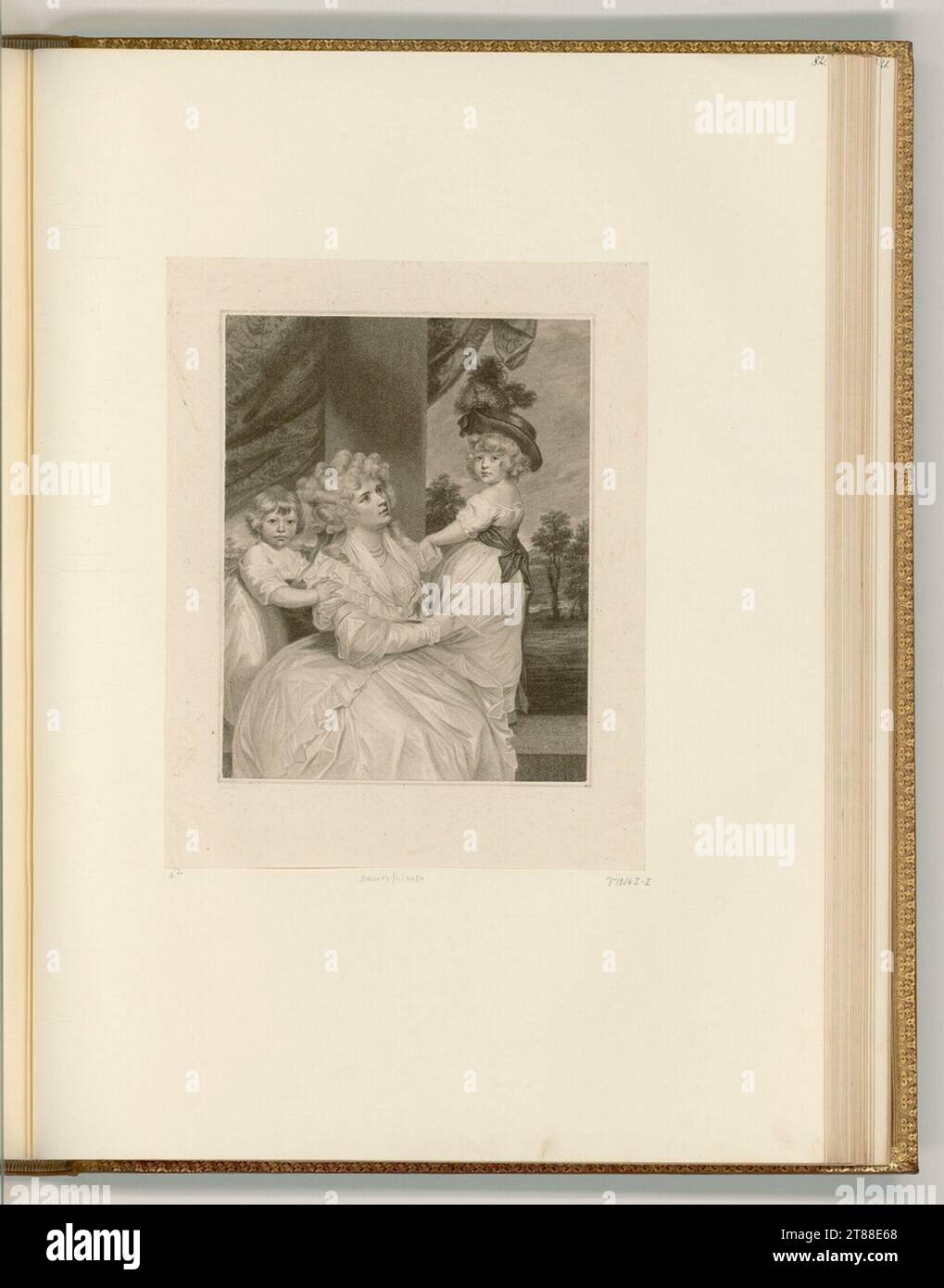 Francesco Bartolozzi (incisore) Jane, contessa di Harrington, Lord Visconte Petersham e Honble Lincoln Stanhope. Modalità Dotier, incisione 1789 , 1789 Foto Stock