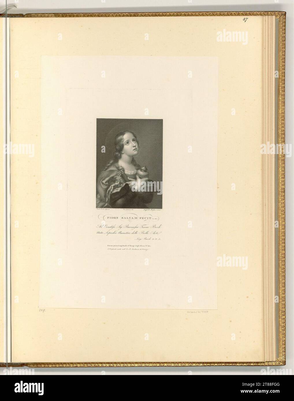 Raffaello Morghen (incisore) Maria Magdalena con il recipiente di sale. Incisione rame, incisione 1778-1833 , 1778/1833 Foto Stock