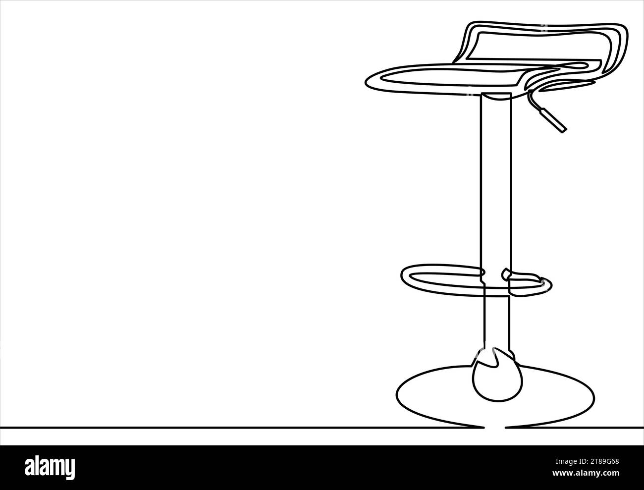 disegno a una linea di un oggetto vettoriale isolato - sedia moderna Illustrazione Vettoriale