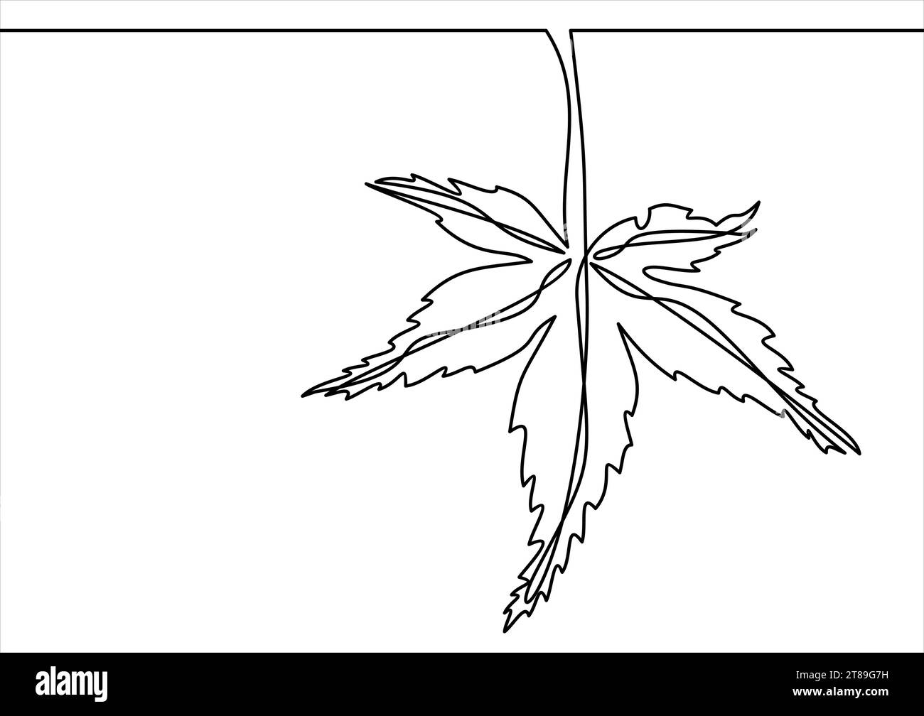 Illustrazione delle lamelle autunnali - disegno a linee continuo Illustrazione Vettoriale