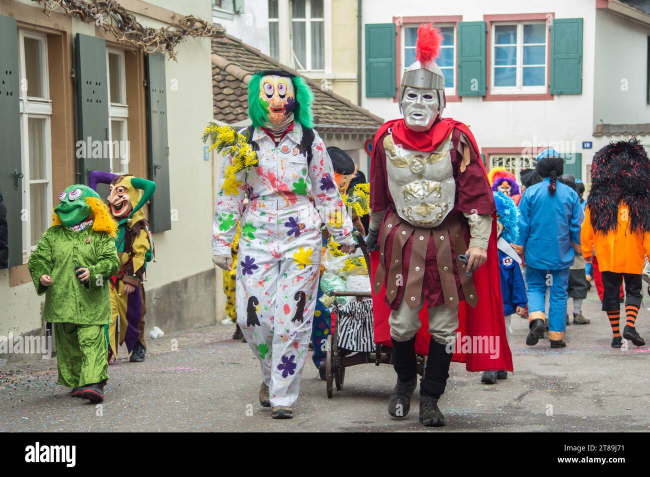 Svizzera, Basilea, dogane, carnevale, città di Basilea, Baselstadt, cantone di Basilea, cortege, larve, maschere, personalizzato Foto Stock