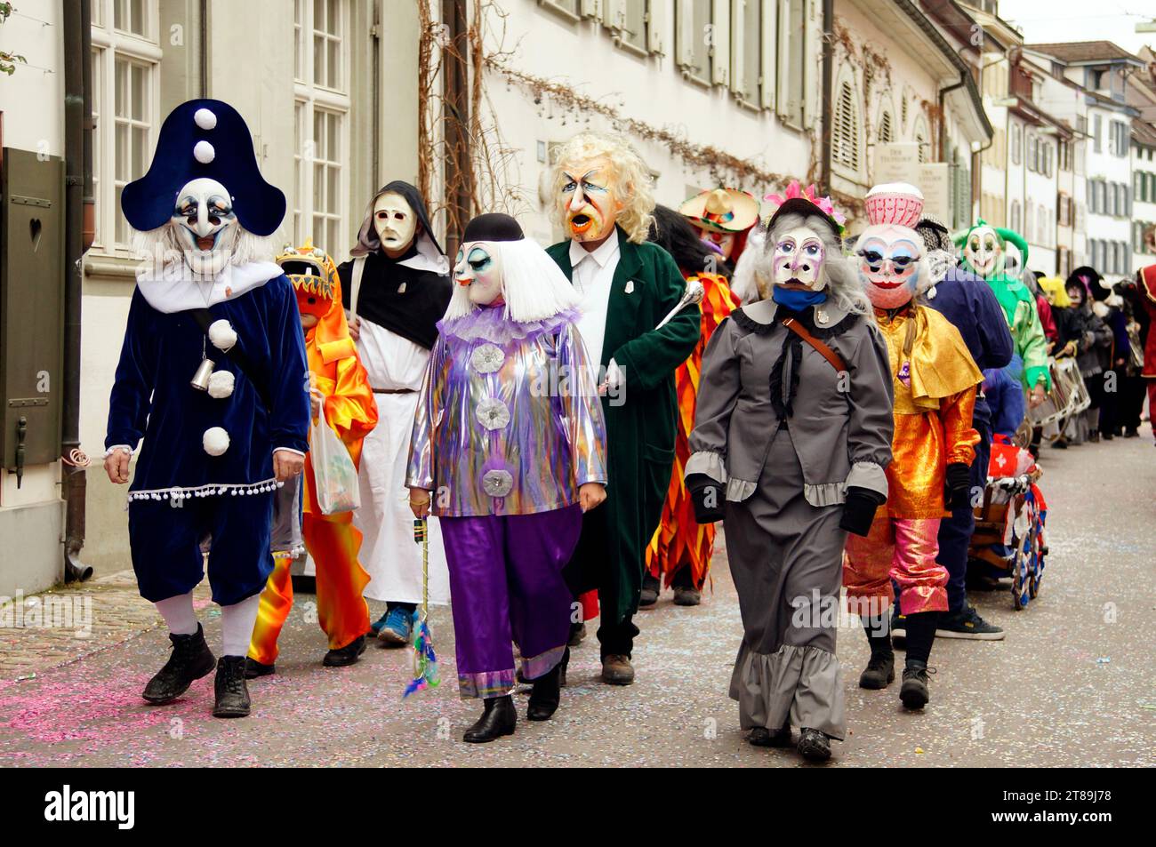 Svizzera, Basilea, dogane, carnevale, città di Basilea, Baselstadt, cantone di Basilea, cortege, larve, maschere, personalizzato Foto Stock