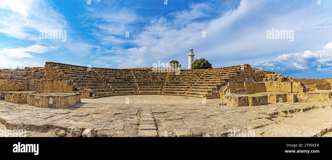 Teatro Panorama odeon, II secolo d.C. Paphos. Cipro Foto Stock