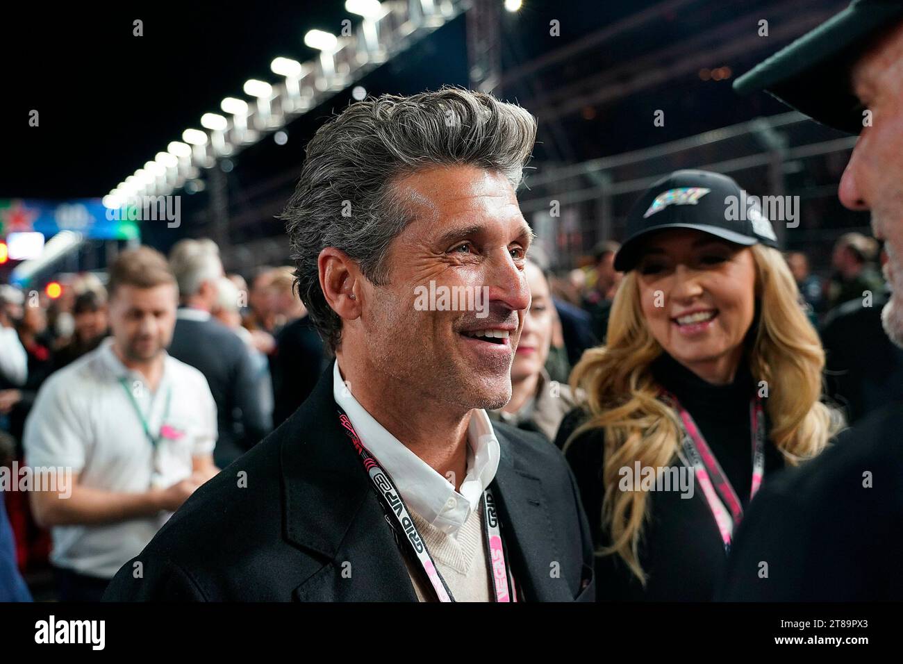 18 novembre 2023, Las Vegas Street Circuit, Las Vegas, FORMULA 1 HEINEKEN SILVER LAS VEGAS GRAND PRIX 2023, nella foto l'attore statunitense Patrick Dempsey. Foto Stock