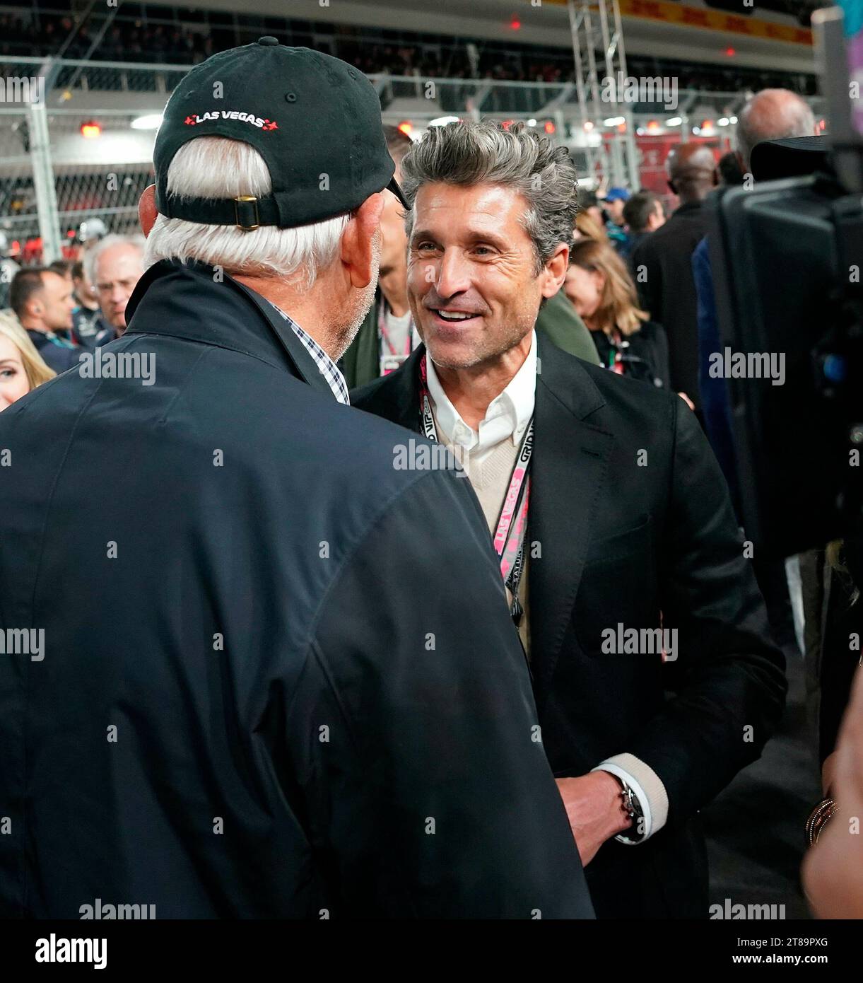 18 novembre 2023, Las Vegas Street Circuit, Las Vegas, FORMULA 1 HEINEKEN SILVER LAS VEGAS GRAND PRIX 2023, nella foto l'attore statunitense Patrick Dempsey. Foto Stock