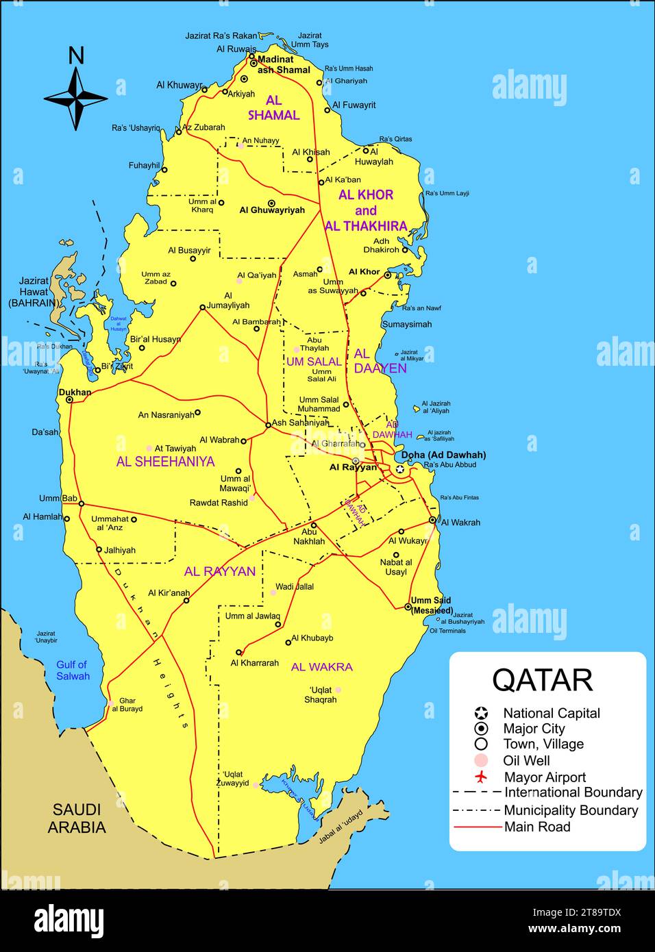 Qatar map Immagini Vettoriali Stock - Alamy