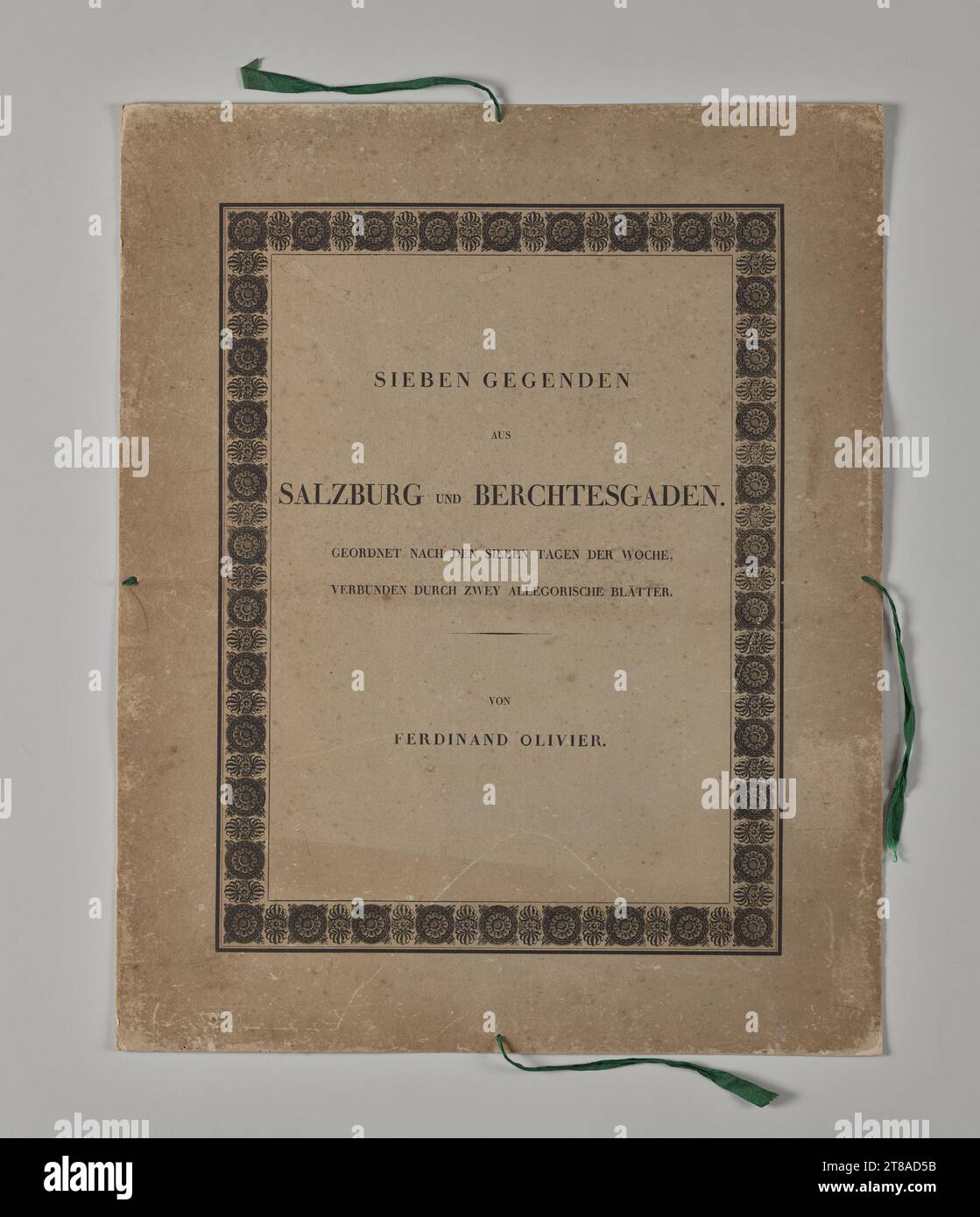 Sette aree da Salisburgo e Berchtesgaden. Organizzato secondo i sette giorni della settimana, collegato da due fogli allegorici (copertina), 1818–23. Ferdinand Olivier (tedesco, 1785–1841). Coperchio della custodia originale; Foto Stock