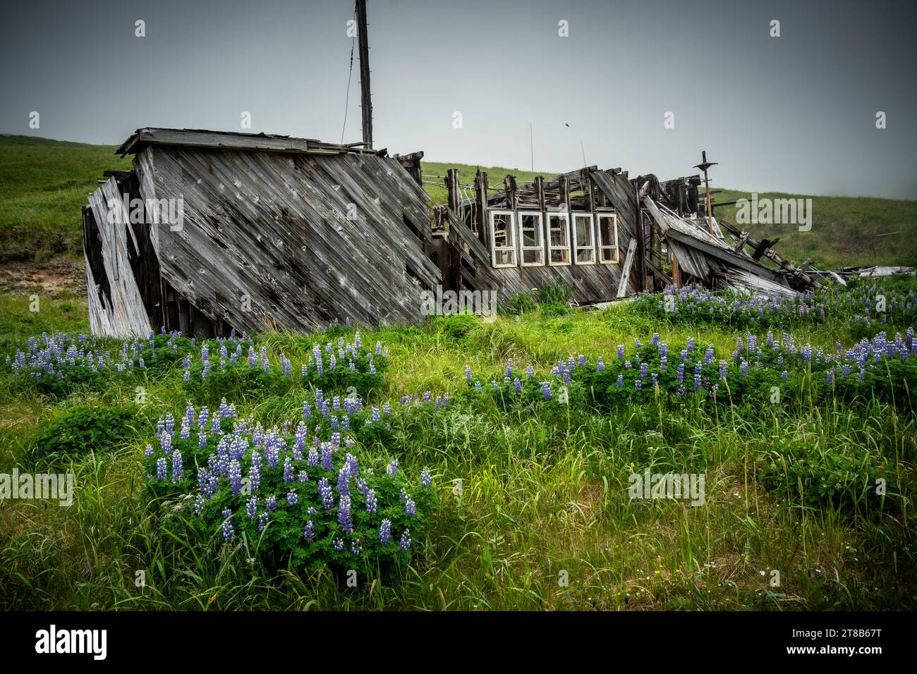 Strutture abbandonate di Adak, Alaska Foto Stock