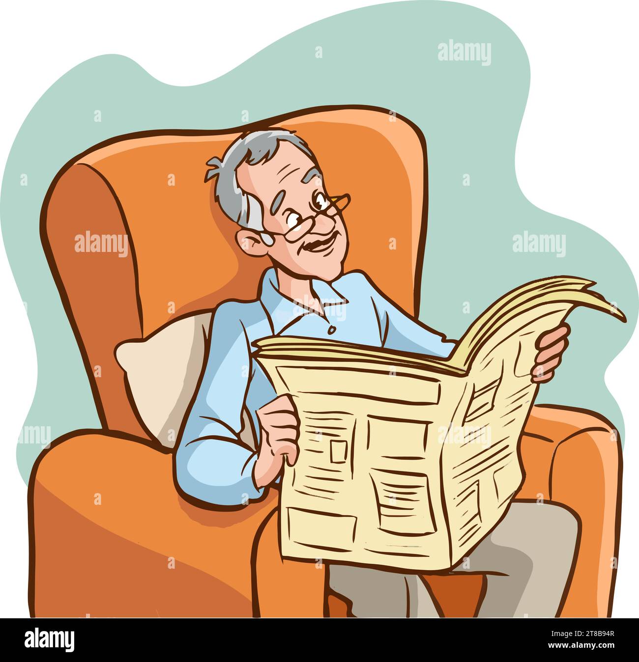 uomo che legge illustrazioni vettoriali di giornali Illustrazione Vettoriale