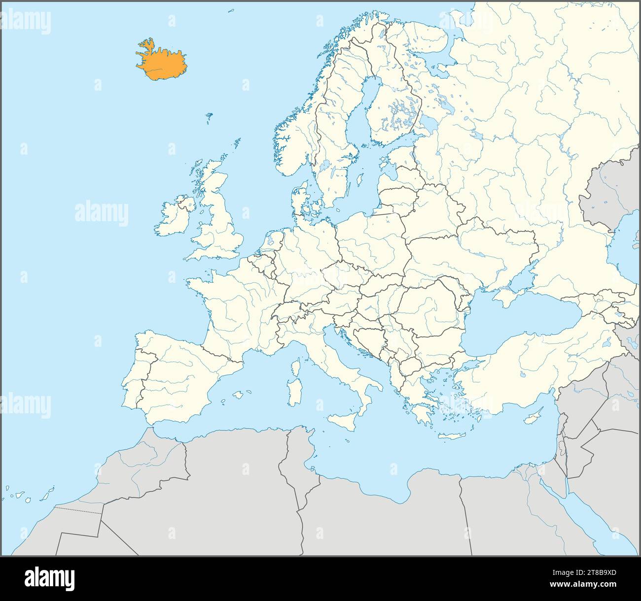 Foglio Adesivo A5 Islanda Blu Punti Di Riferimento Adesivi In