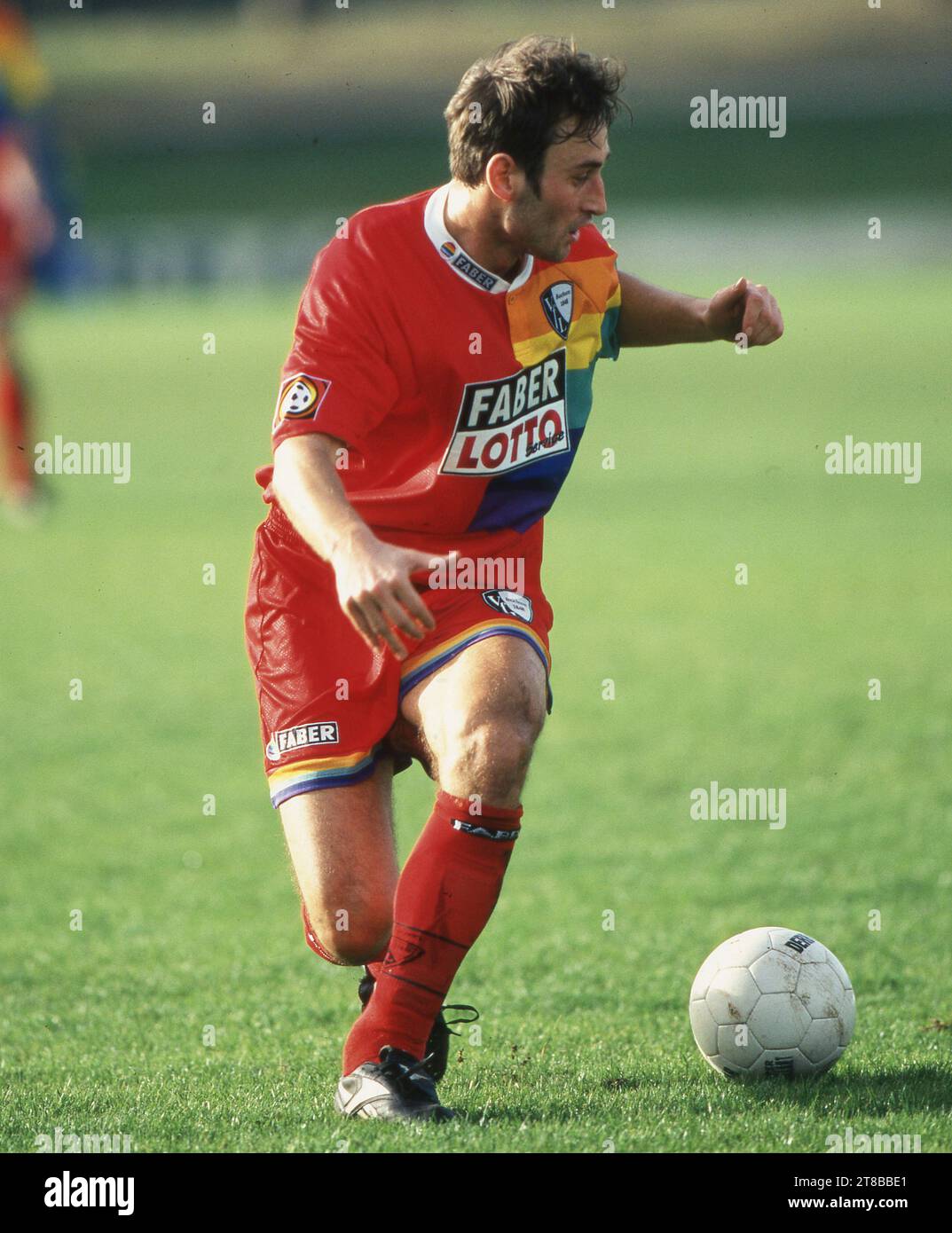 Bochum, Deutschland. 27 settembre 2023. Firo: Gennaio 1998 calcio: Calcio: Foto d'archivio, foto d'archivio, foto d'archivio, 1st Bundesliga 1997/1998, 97/98, uomini, uomini, training camp, winter training camp, test match, partita amichevole azione individuale, Henryk Baluszynski con telsturmer, VfL/dpa/Alamy Live News Foto Stock