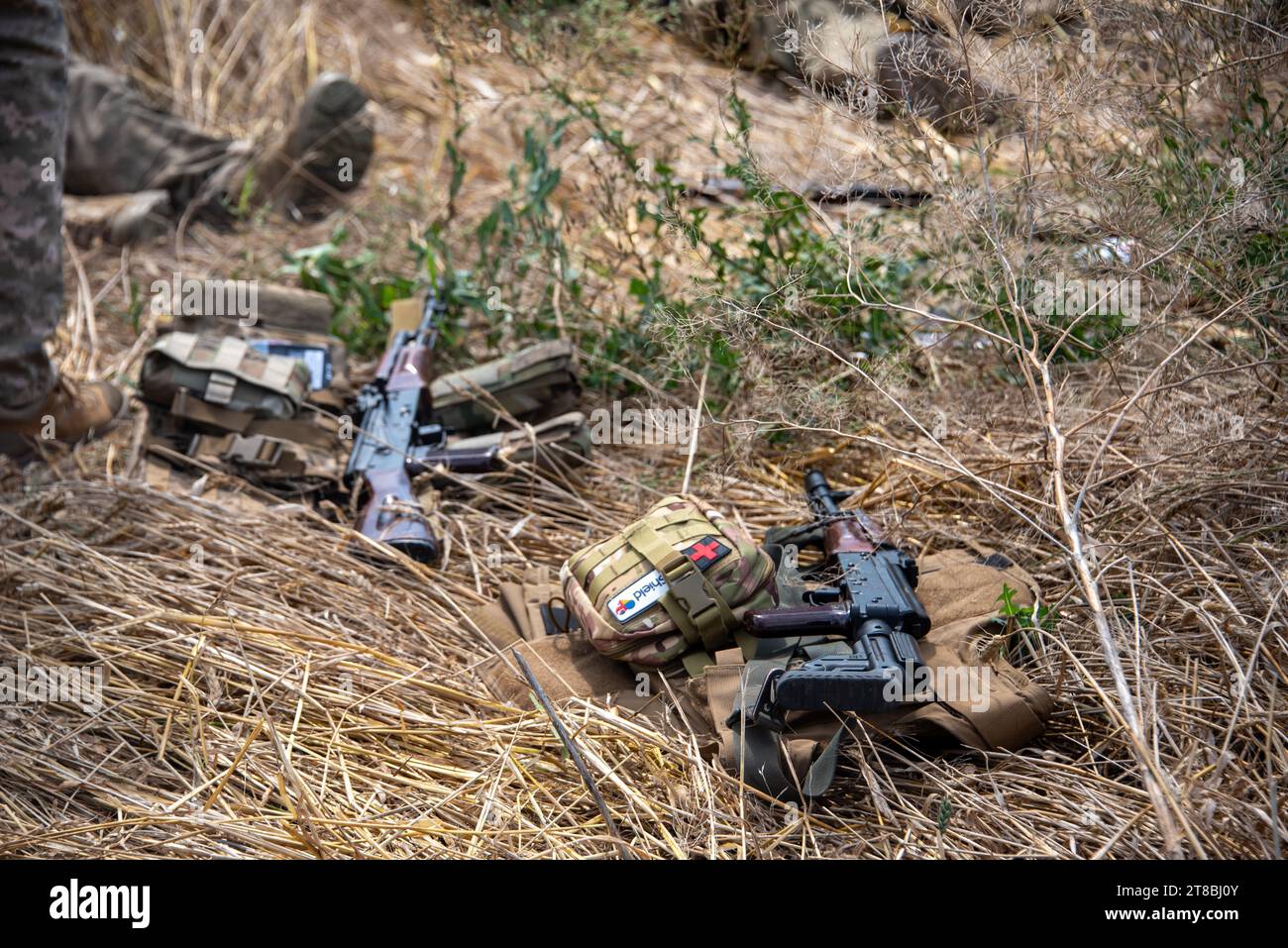 Soldati a Donetsk, Ucraina, 2023 Foto Stock