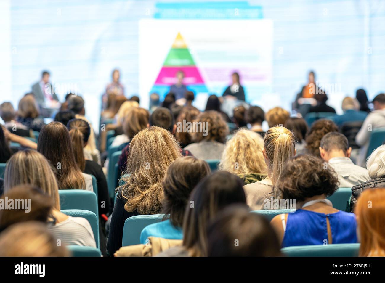 Conferenza aziendale e presentazione o evento politico internazionale Foto Stock