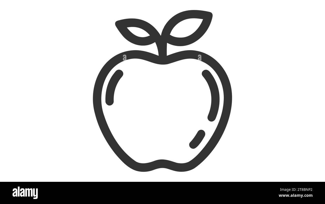 Icona di Apple in un elegante stile piatto isolato su sfondo grigio. Apple icona simbolo di pagina per il vostro web site design Apple icona logo, app, UI. Icona Apple Vect Illustrazione Vettoriale