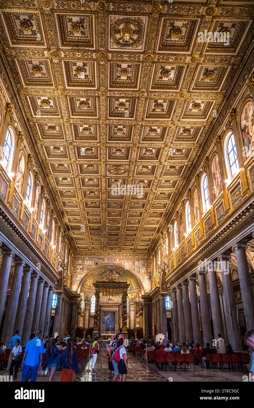 Basilica Papale di Santa Maria maggiore Roma Italia immagini interne Foto Stock